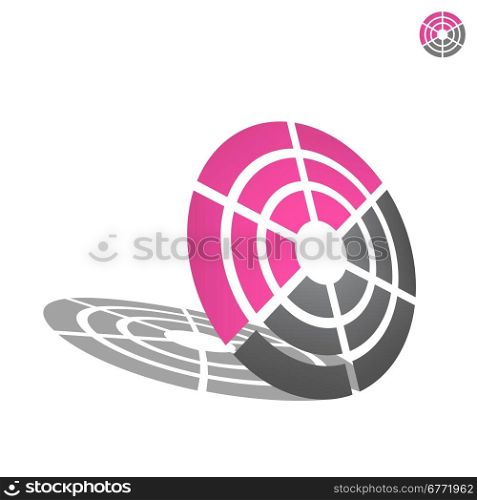 Target icon, 2d and 3d vector on white background, eps 8