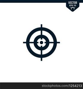 Target icon collection in glyph style, solid color vector