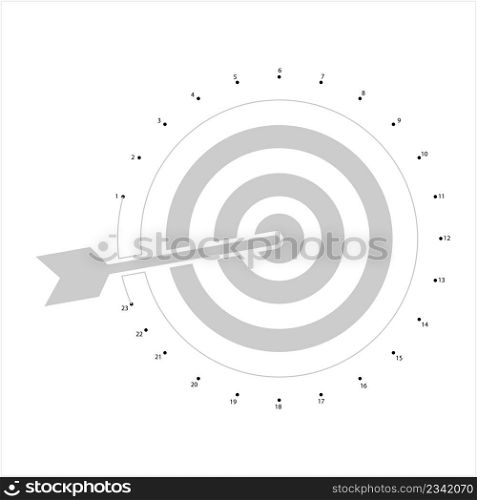 Target Icon Connect The Dots, Target Mark, Cross Hair Mark Vector Art Illustration, Puzzle Game Containing A Sequence Of Numbered Dots