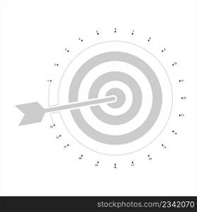 Target Icon Connect The Dots, Target Mark, Cross Hair Mark Vector Art Illustration, Puzzle Game Containing A Sequence Of Numbered Dots