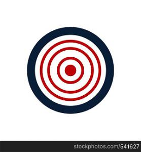 Target icon. Darts target symbol. Aim button. Flat vector concept illustration isolated on white background. Target icon. Darts target symbol. Aim button. Flat vector concept illustration