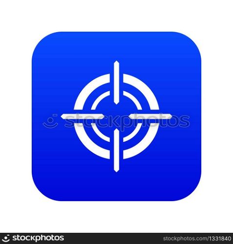 Target icon digital blue for any design isolated on white vector illustration. Target icon digital blue