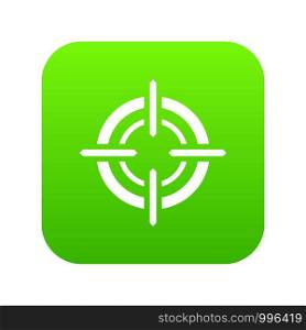 Target icon digital green for any design isolated on white vector illustration. Target icon digital green
