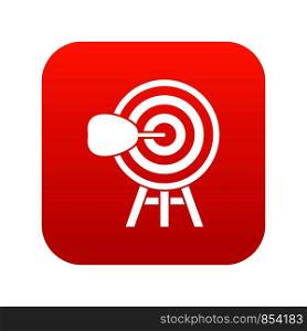 Target icon digital red for any design isolated on white vector illustration. Target icon digital red