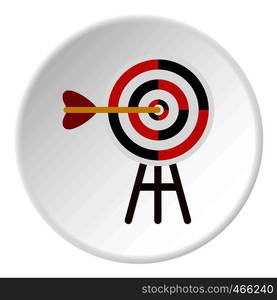 Target icon in flat circle isolated on white background vector illustration for web. Target icon circle