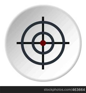 Target icon in flat circle isolated vector illustration for web. Target icon circle