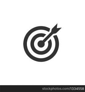 Target icon. Target symbol with arrow isolated on white background. Vector EPS 10