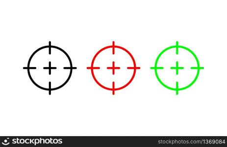 Target icons set in three colors vector. EPS 10. Target icons set in three colors vector EPS 10