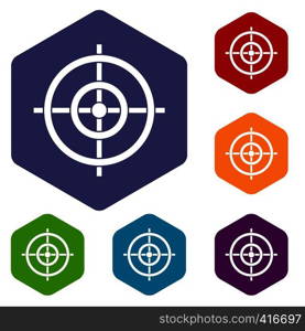 Target icons set rhombus in different colors isolated on white background. Target icons set