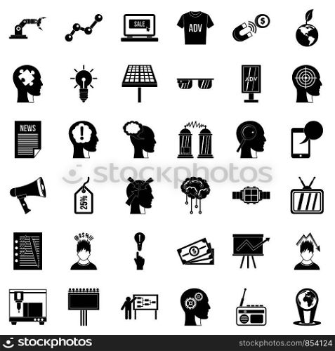 Target icons set. Simple style of 36 target vector icons for web isolated on white background. Target icons set, simple style