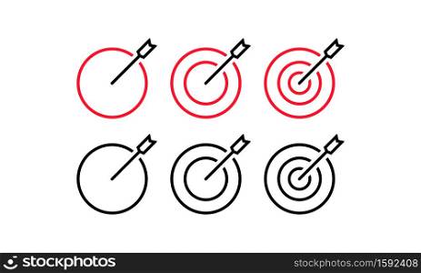Target line icon. Successful shot symbol. Business concept. Vector on isolated white background. EPS 10.. Target line icon. Successful shot symbol. Business concept. Vector on isolated white background. EPS 10