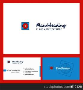 Target Logo design with Tagline & Front and Back Busienss Card Template. Vector Creative Design