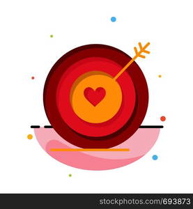 Target, Love, Heart, Wedding Abstract Flat Color Icon Template