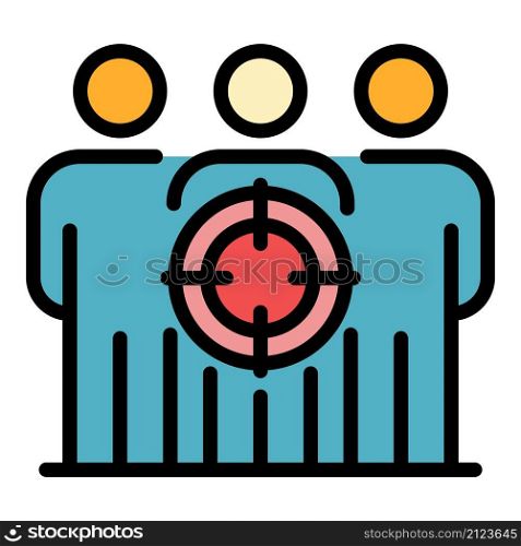 Target market people icon. Outline target market people vector icon color flat isolated. Target market people icon color outline vector