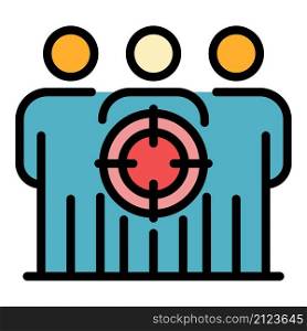 Target market people icon. Outline target market people vector icon color flat isolated. Target market people icon color outline vector