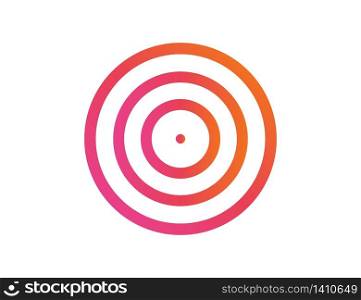 Target of success illustration. Aim or goal isolated circle in rainbow colorful design. Targeting dartboard of idea or shot. Insta style of target with modern design. Aiming object. Vector EPS 10