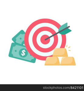 target on mobile phone The concept of achieving financial goals