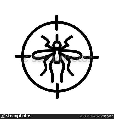 target on mosquito icon vector. target on mosquito sign. isolated contour symbol illustration. target on mosquito icon vector outline illustration