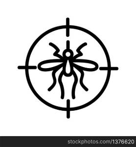 target on mosquito icon vector. target on mosquito sign. isolated contour symbol illustration. target on mosquito icon vector outline illustration