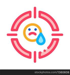 target on sad person icon vector. target on sad person sign. color symbol illustration. target on sad person icon vector outline illustration