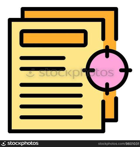 Target paper expert icon outline vector. Consult chart. Office work color flat. Target paper expert icon vector flat