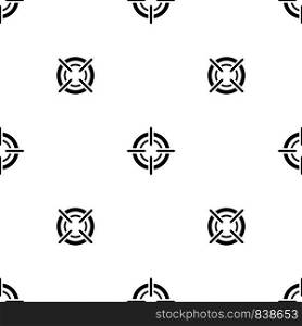 Target pattern repeat seamless in black color for any design. Vector geometric illustration. Target pattern seamless black