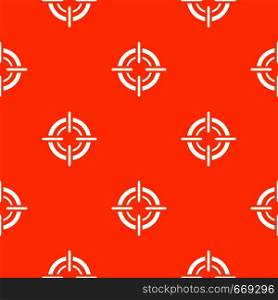 Target pattern repeat seamless in orange color for any design. Vector geometric illustration. Target pattern seamless