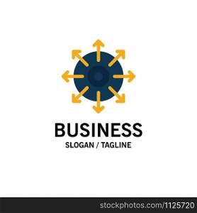 Target, Point, Achieve, Success Business Logo Template. Flat Color