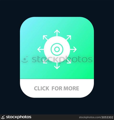 Target, Point, Achieve, Success Mobile App Button. Android and IOS Glyph Version