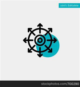 Target, Point, Achieve, Success turquoise highlight circle point Vector icon