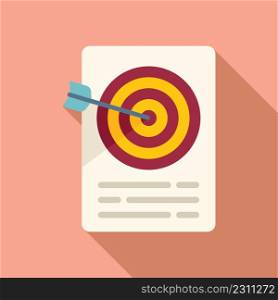 Target project icon flat vector. Business test. Work task. Target project icon flat vector. Business test