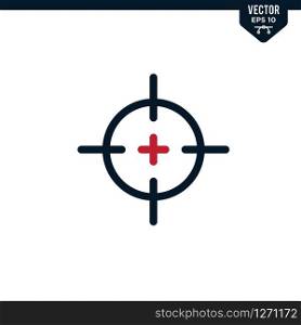 Target scope icon collection in glyph style, solid color vector