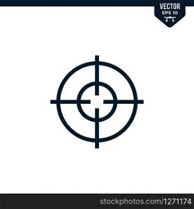Target scope icon collection in glyph style, solid color vector
