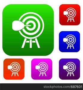 Target set icon in different colors isolated vector illustration. Premium collection. Target set collection