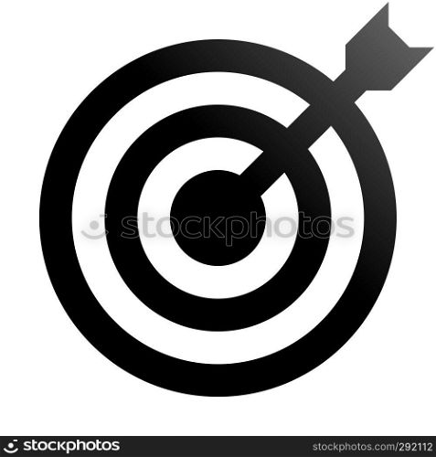 Target sign - black gradient transparent with dart, isolated - vector illustration