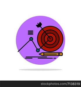 Target, Success, Goal, Focus Abstract Circle Background Flat color Icon