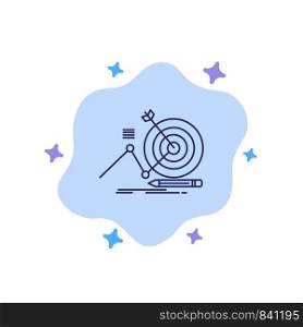 Target, Success, Goal, Focus Blue Icon on Abstract Cloud Background