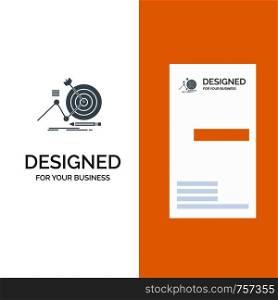 Target, Success, Goal, Focus Grey Logo Design and Business Card Template