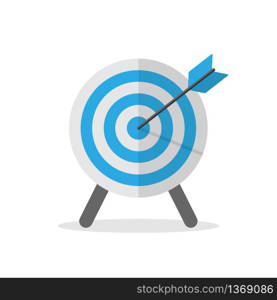 Target symbol in blue color flat vector illustration. EPS 10. Target symbol in blue color flat vector illustration EPS 10