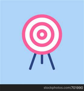 Target symbol. Pink and white Target on blue background. Eps10. Target symbol. Pink and white Target on blue background