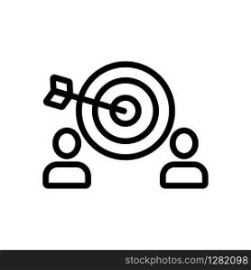 Target the audience is an icon vector. Thin line sign. Isolated contour symbol illustration. Target the audience is an icon vector. Isolated contour symbol illustration