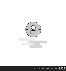 Target Web Icon. Flat Line Filled Gray Icon Vector