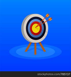 Target with an arrow flat icon concept market goal picture image. Concept target market, audience, group, consumer. Vector stock illustration.. Target with an arrow flat icon concept market goal picture image. Concept target market, audience, group, consumer. Vector illustration.