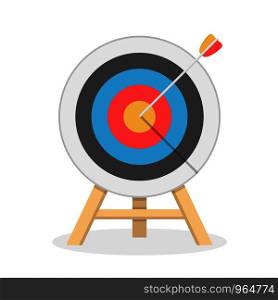 Target with arrow, flat style, vector eps10 illustration. Target