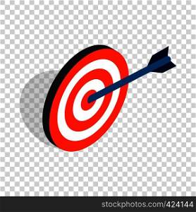 Target with arrow isometric icon 3d on a transparent background vector illustration. Target with arrow isometric icon