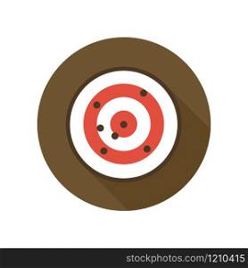 Target with Bullet Holes Flat Icon. Shooting Range Target Shot. Target with Bullet Holes Flat Icon. Shooting Range Target Shot.