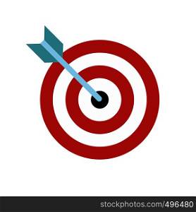 Target with dart flat icon isolated on white background. Target with dart flat icon