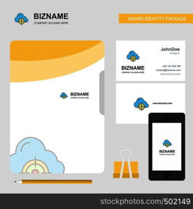 Targeted cloud Business Logo, File Cover Visiting Card and Mobile App Design. Vector Illustration