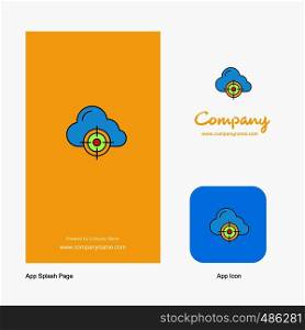 Targeted cloud Company Logo App Icon and Splash Page Design. Creative Business App Design Elements