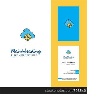 Targeted cloud Creative Logo and business card. vertical Design Vector
